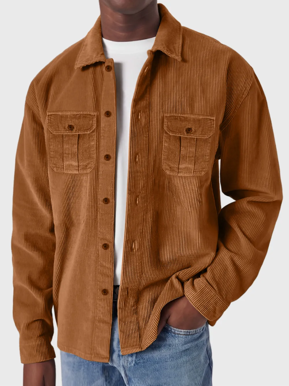 Structured Corduroy Double Pocket Shirt