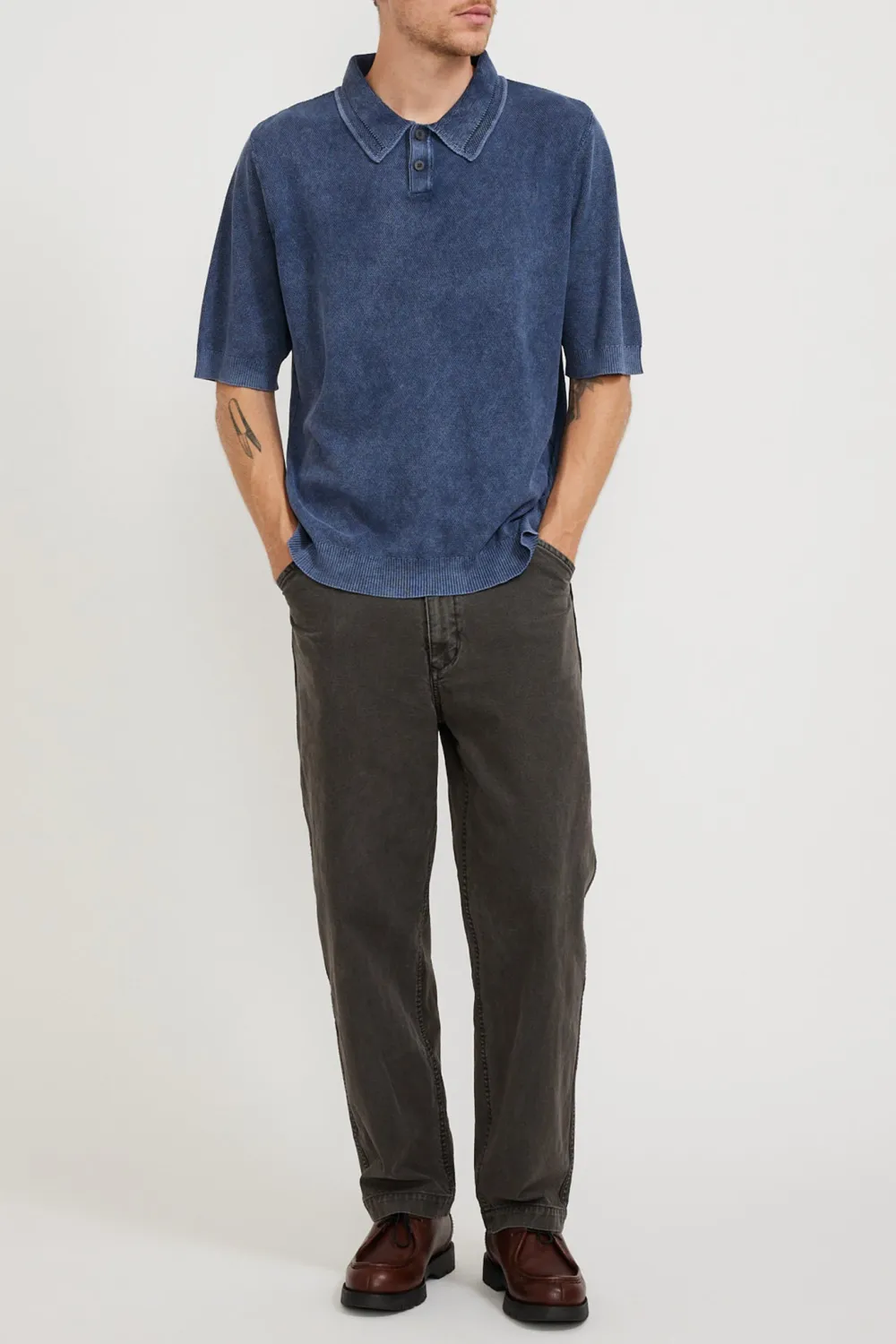 Blue Short-Sleeved Polo Shirt