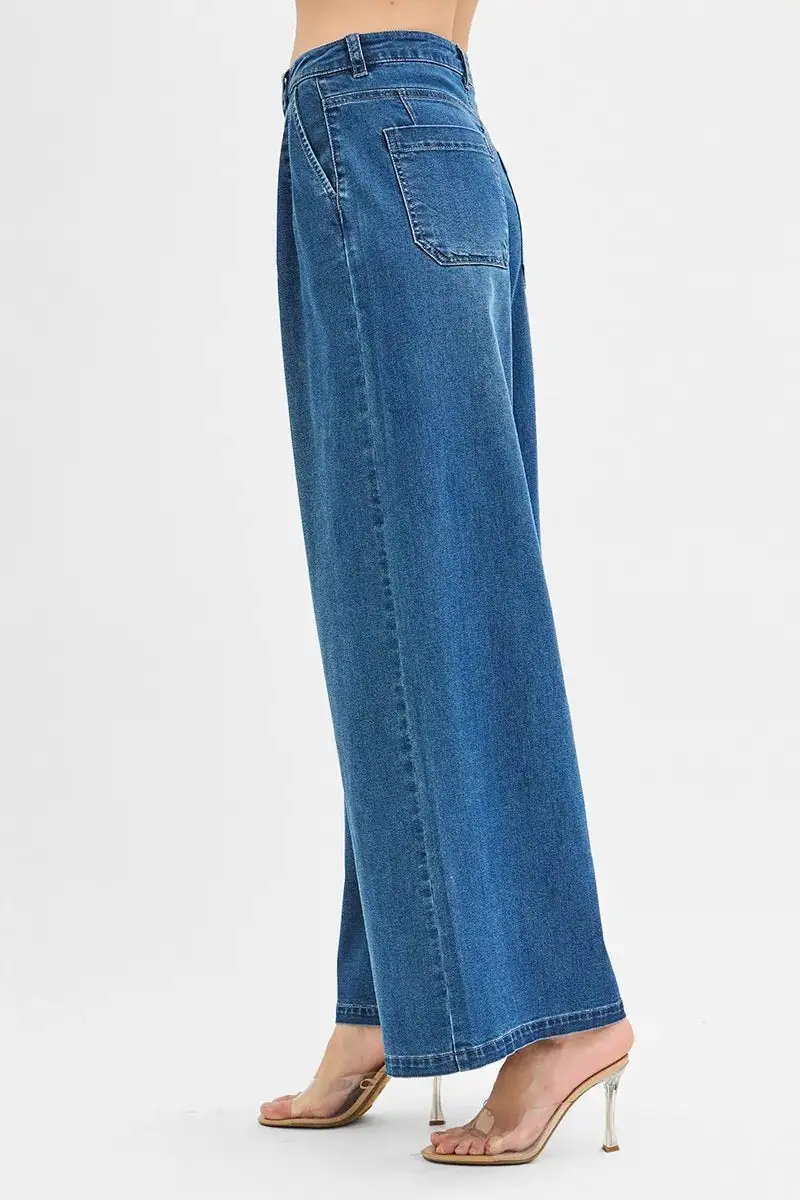 Easy Mid Rise Wide Leg Denim Jeans