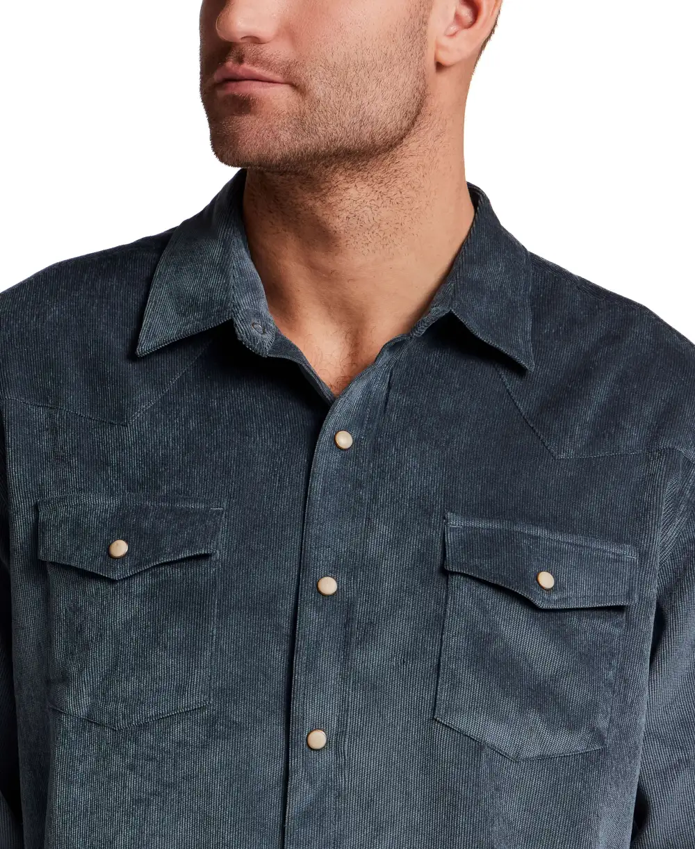 Men's Regular Fit Corduroy Western Shirt