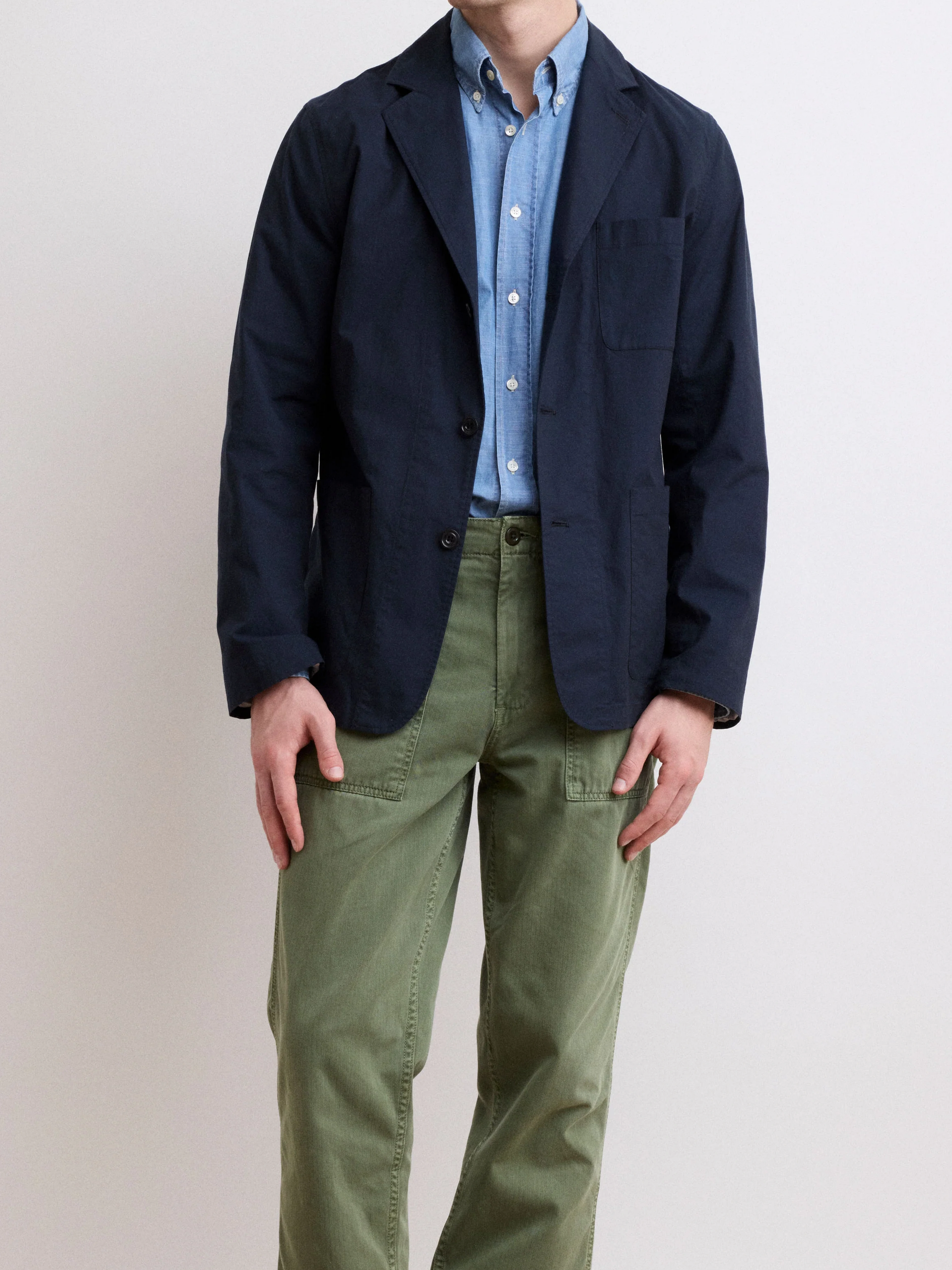 Men's Deep Blue Cotton Jacket