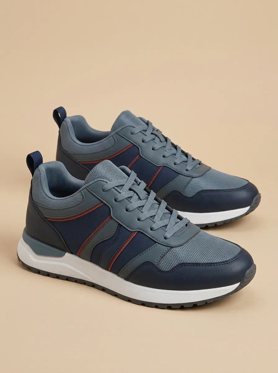 Men's Casual Sporty Mesh Paneled Sneakers