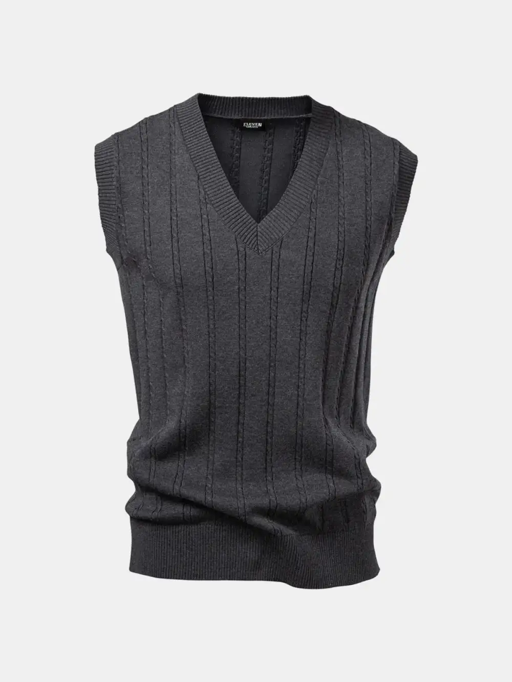 Cable Knit V Neck Sweater Vest