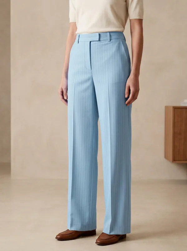 Laid Back Pinstripe High Rise Wide Leg Pants