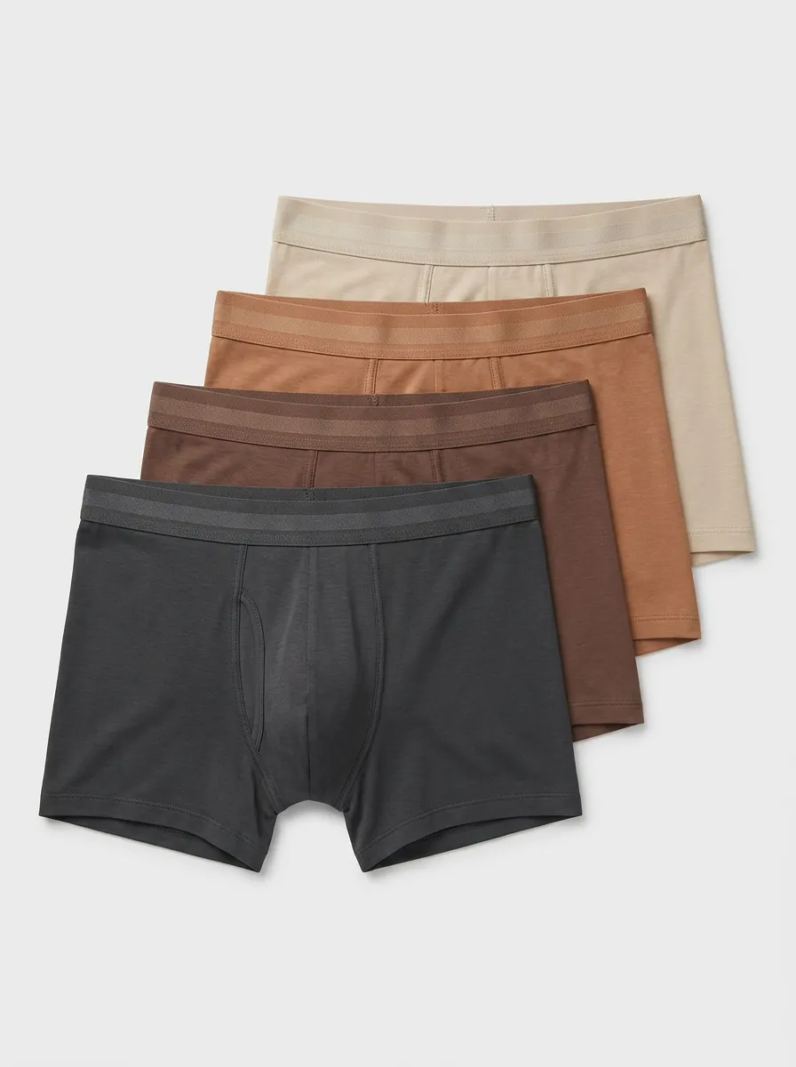 Men's Solid 4-Pack Boxer Briefs