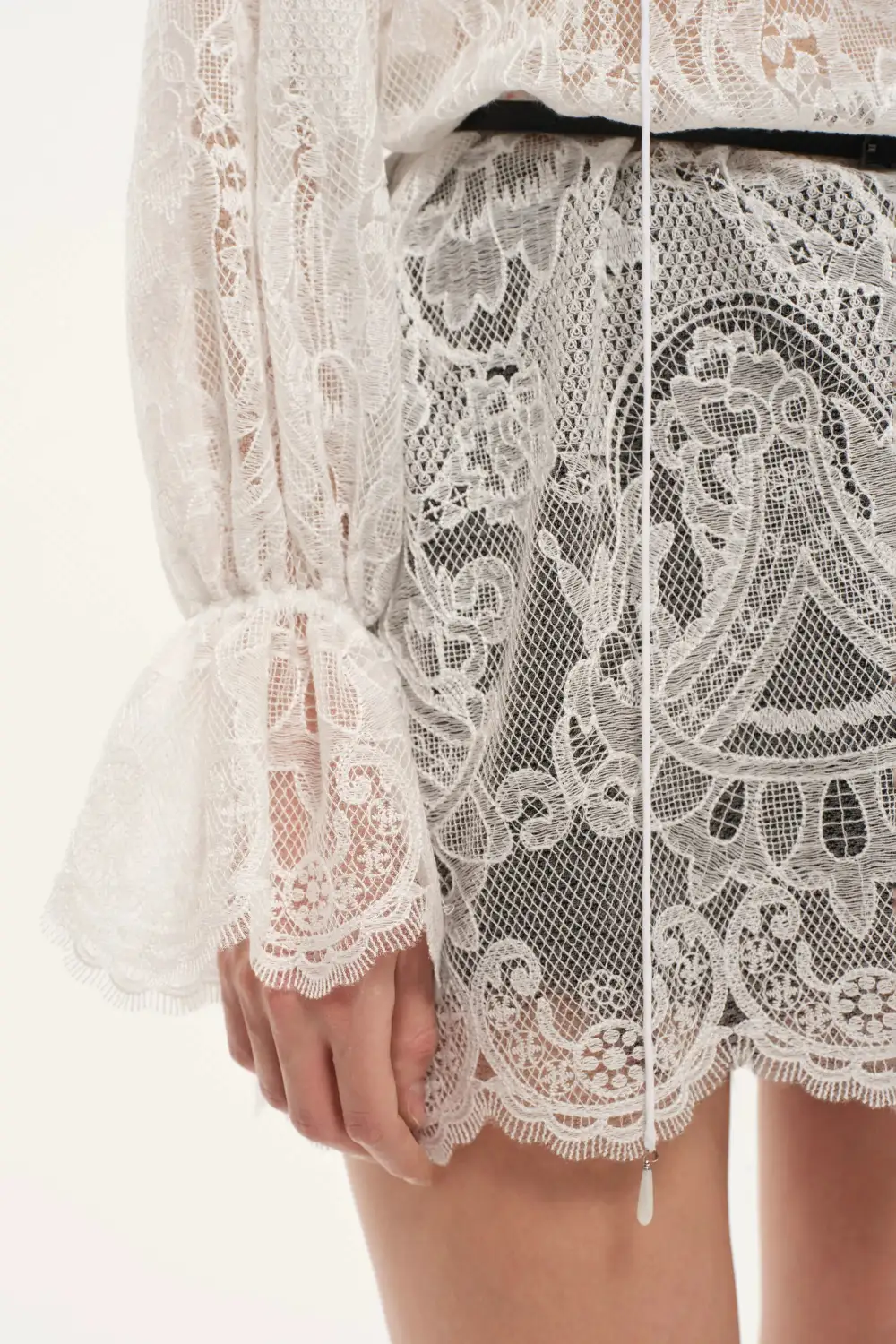 Tie Front Lace Mini Dress