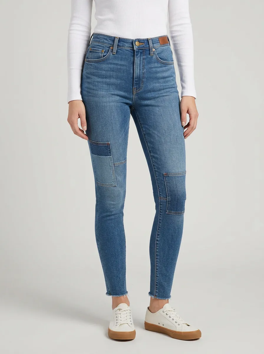 Women's Patchwork Graphic Slim Jeans