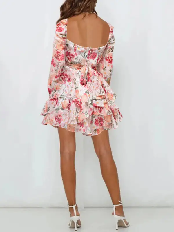 One Neck Lantern Lotus Leaf Long Jumpsuit