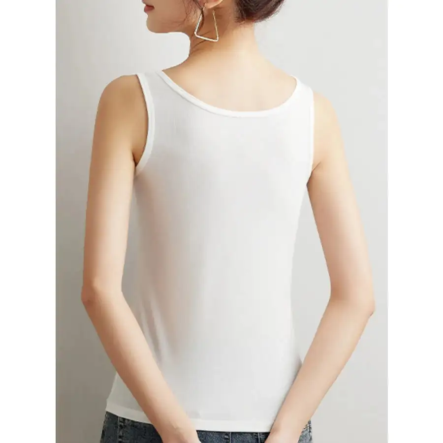 Plus Size Ribbed Scoop Neck Tank Top