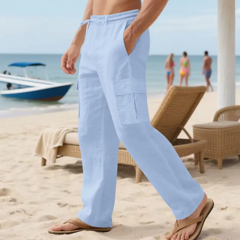 Men's Loose Cargo Pants Waistband Adjustable Cargo Pants