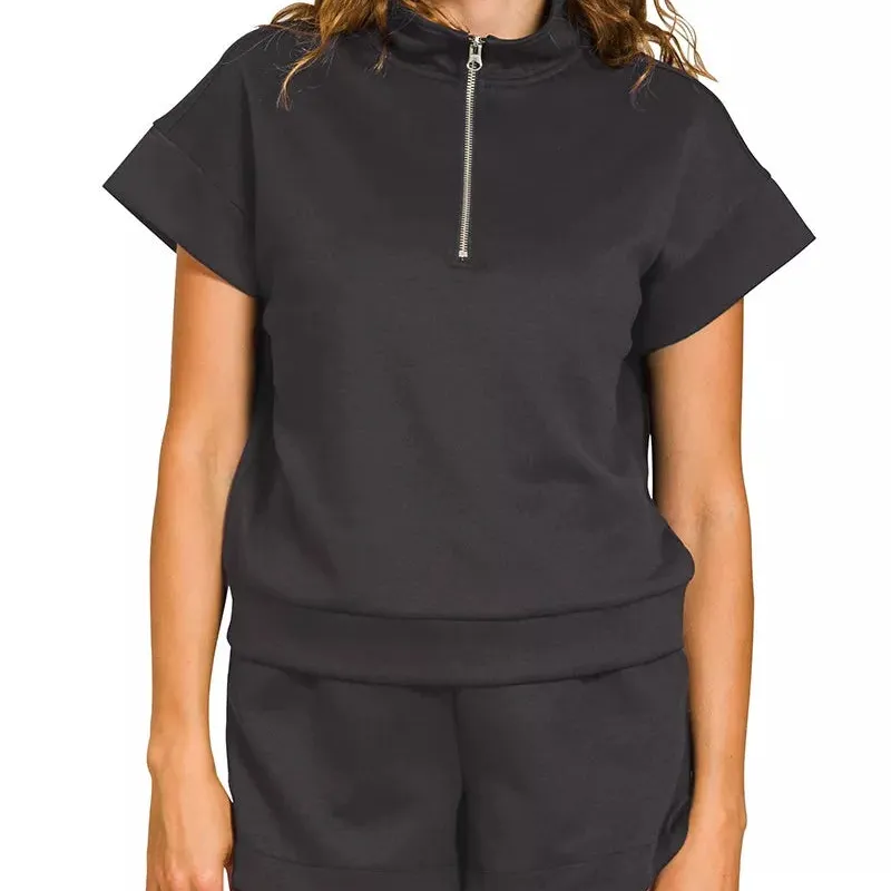 Scuba High Neck Half Zip Top and Dolphin Shorts Set