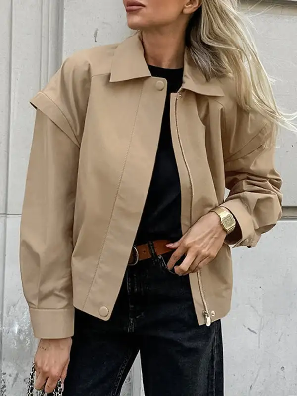 Zip Front Button Front Jacket Weekend