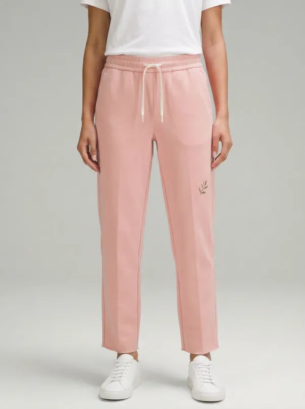 Women's Classic Comfort Olive Branch Printed Mid Rise Straight Leg Pants