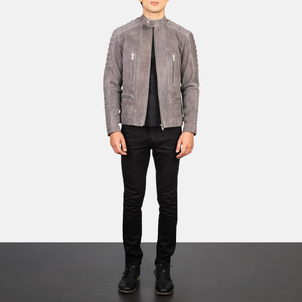Men's Classic Biker Suede Jacket