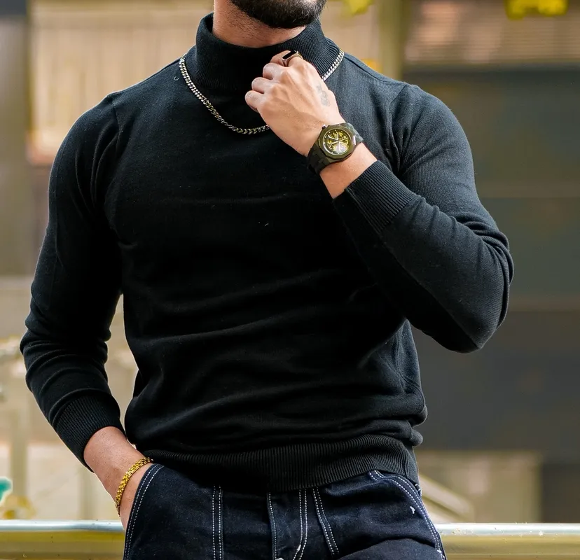 Black High Neck Sweater