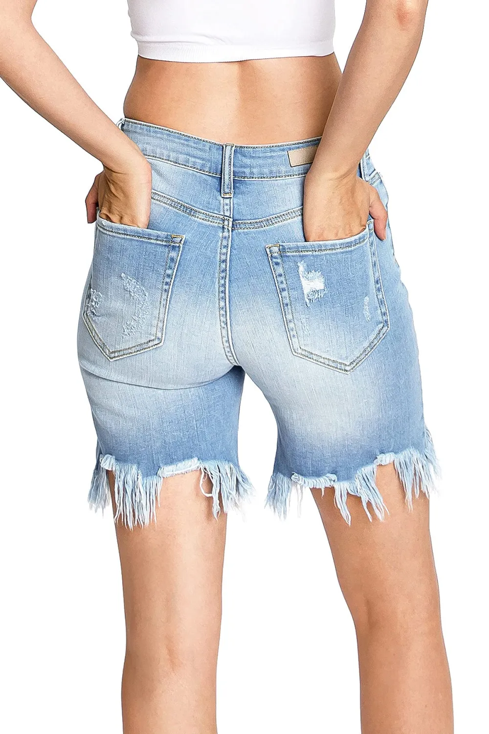 Distressed Denim Shorts