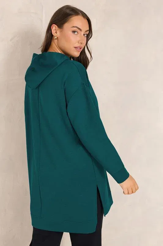 Teal Green Luxe Drawstring Hoodie