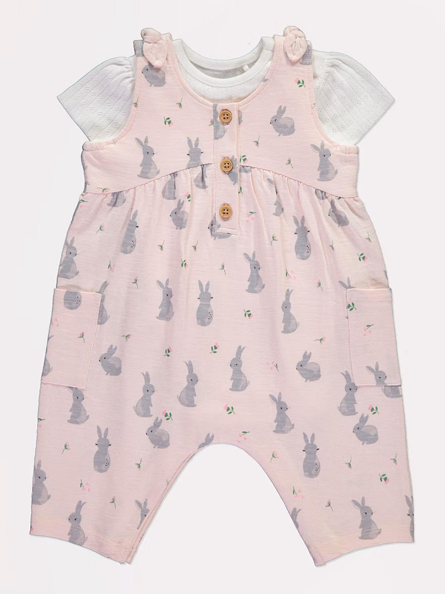 Pink Easter Bunny Bodysuit and Romper Outfit detail 1