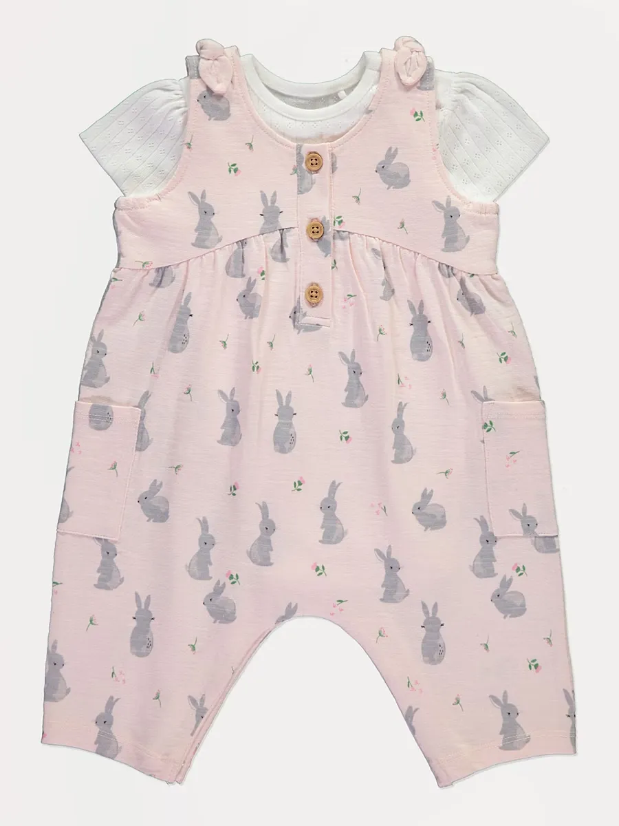 Pink Easter Bunny Bodysuit and Romper Outfit