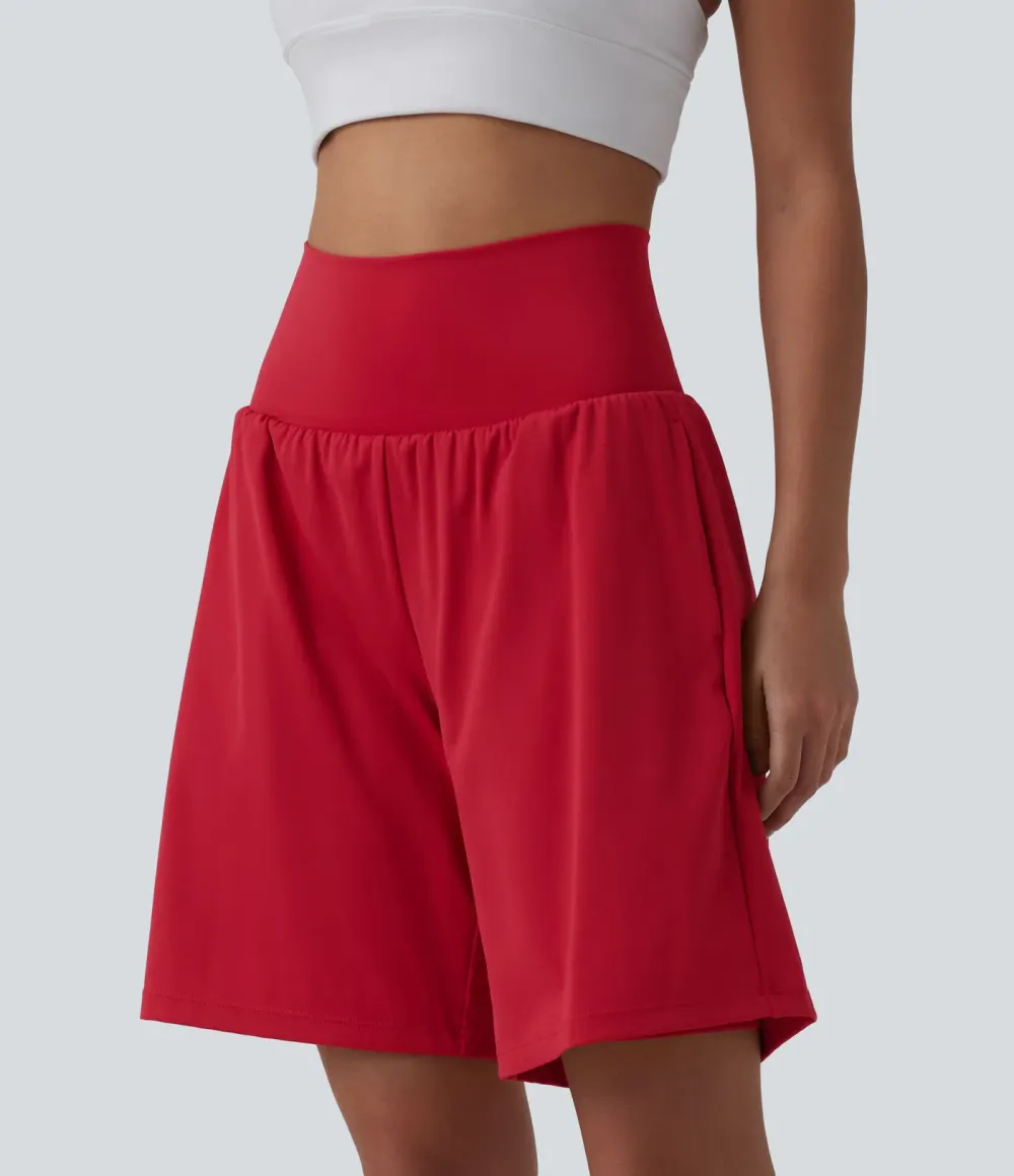 SoftlyZero Airy Super High Waisted 2-in-1 Cool Touch Yoga Shorts 9