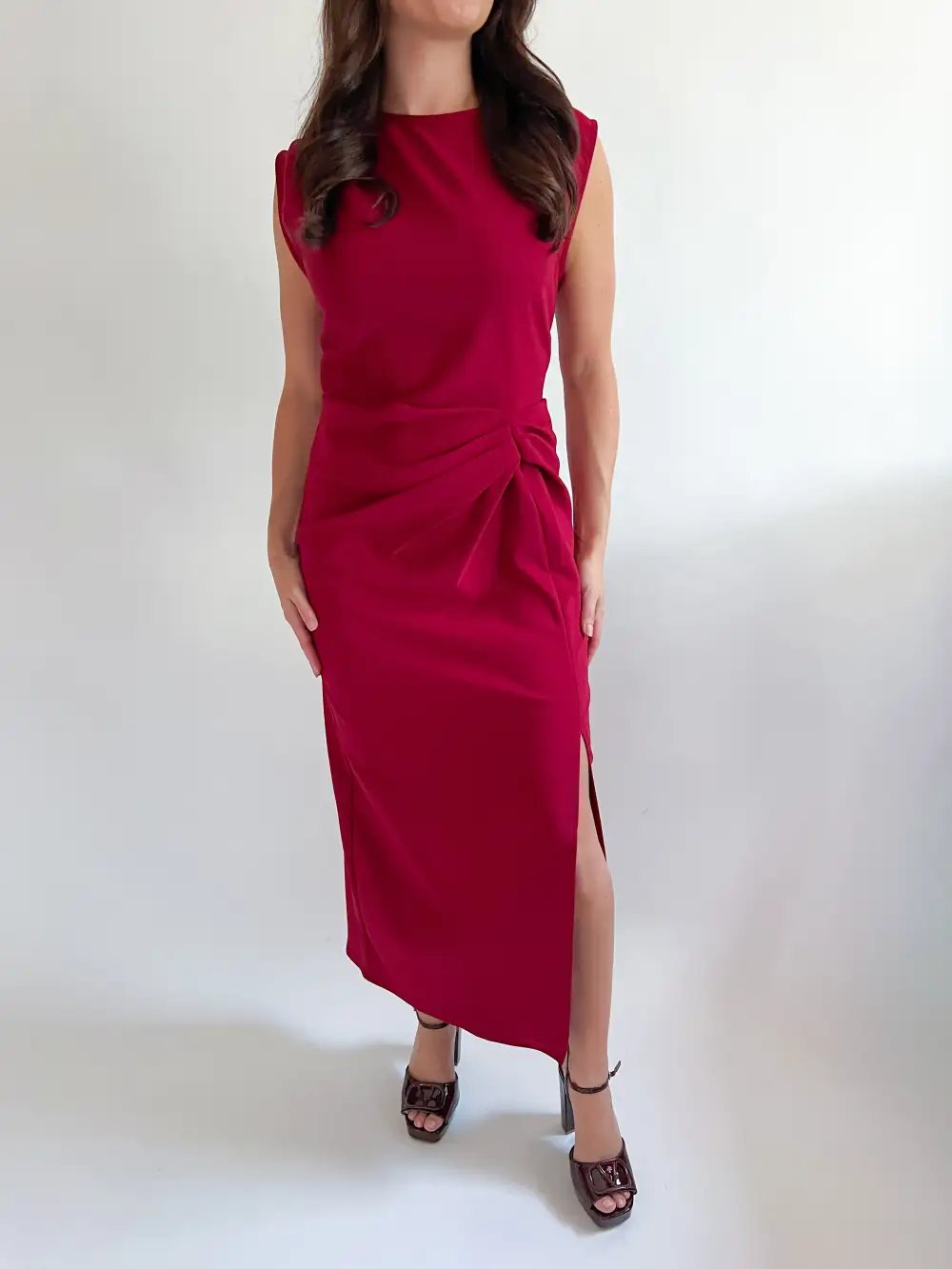 Pleated Midi Detail Dress