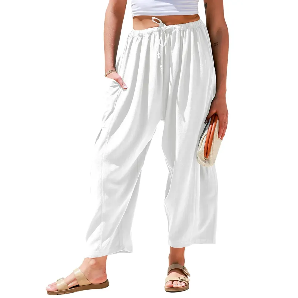 Women’s Linen Blend Wide Leg Pants