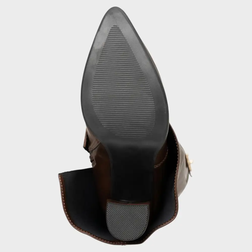 Leather Chunky Sole Tall Boots