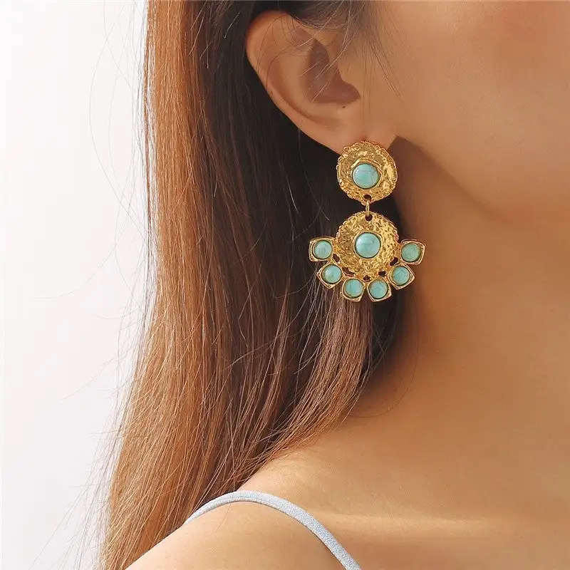 Geometric Alloy Statement Earrings