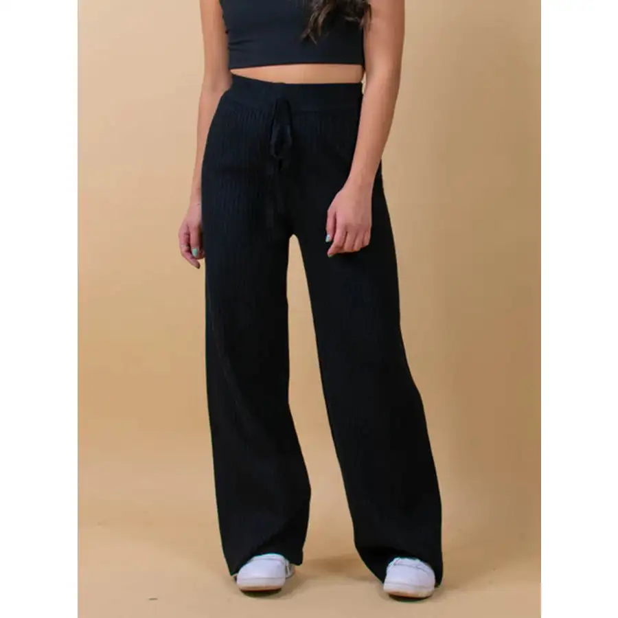 Ribbed Wide Leg Sweater Pants