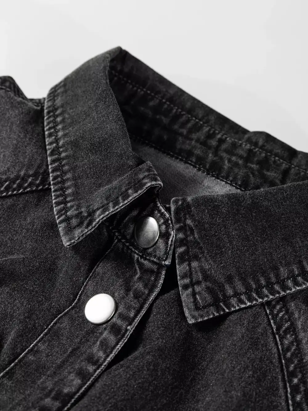 Smooth Finish Denim Pocketed Shirt Dress