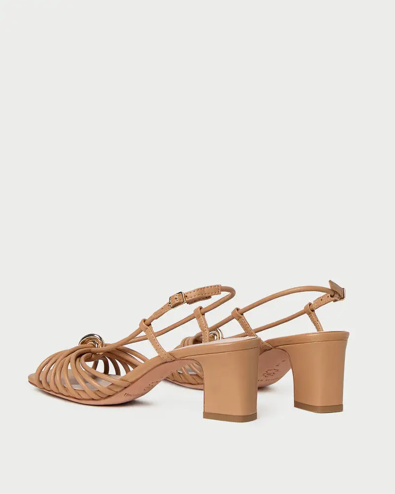 Leather Low Heel Sandals