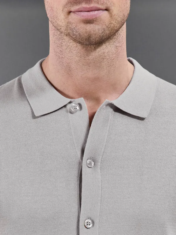 Cotton Knit Short Sleeve Button Shirt