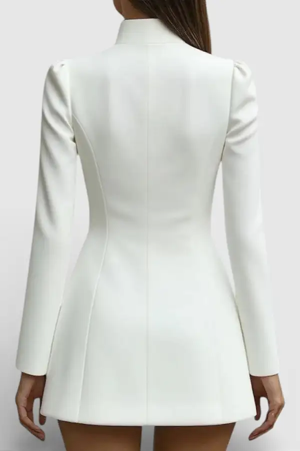 Blazer-Style High-Neck Mini Dress