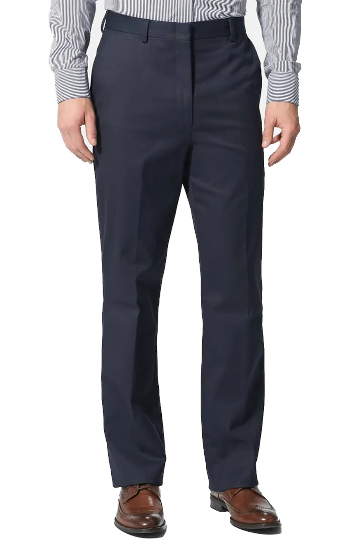 Classic Poplin Performance Flat Front Pleated Front Short Rise Trousers
