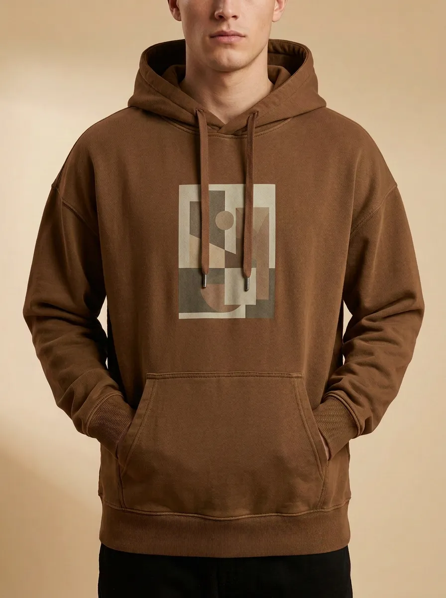 Men's Minimalist Art Geometric Abstract Print Hoodie