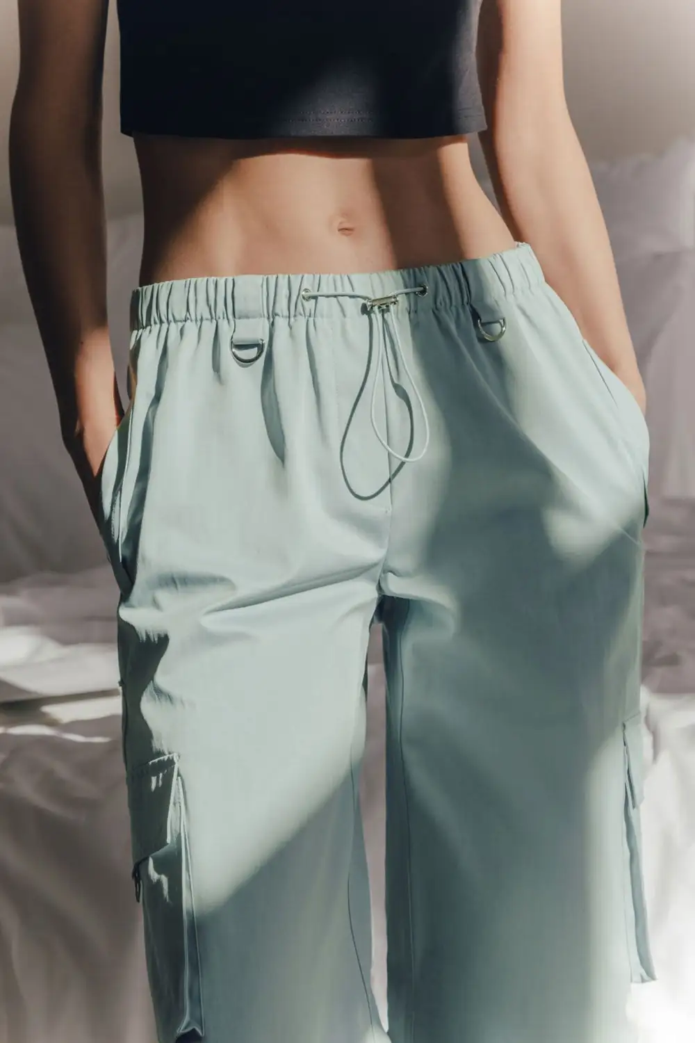 Drawstring Utility Pocket Cargo Pants