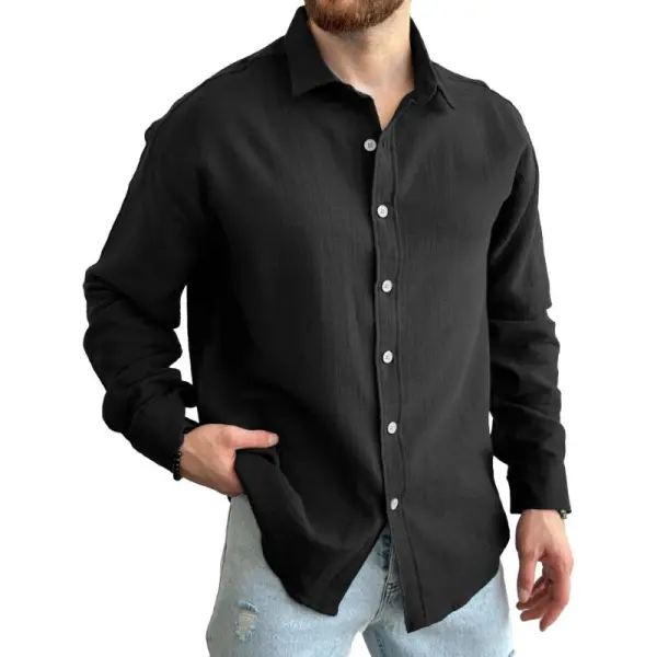 Washed Work Open Collar Shirt