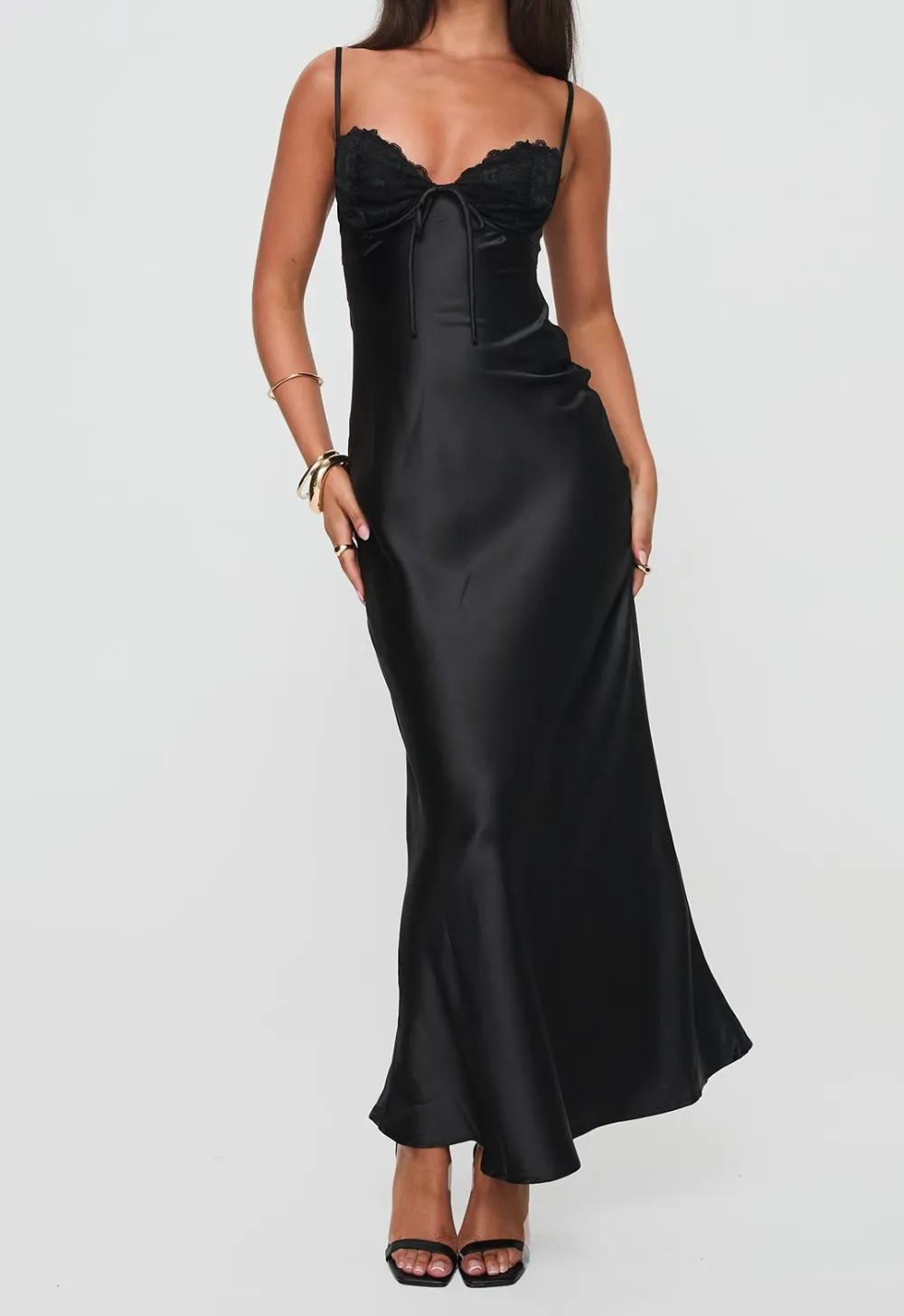 Drop Waist Sweetheart Neck Maxi Dress