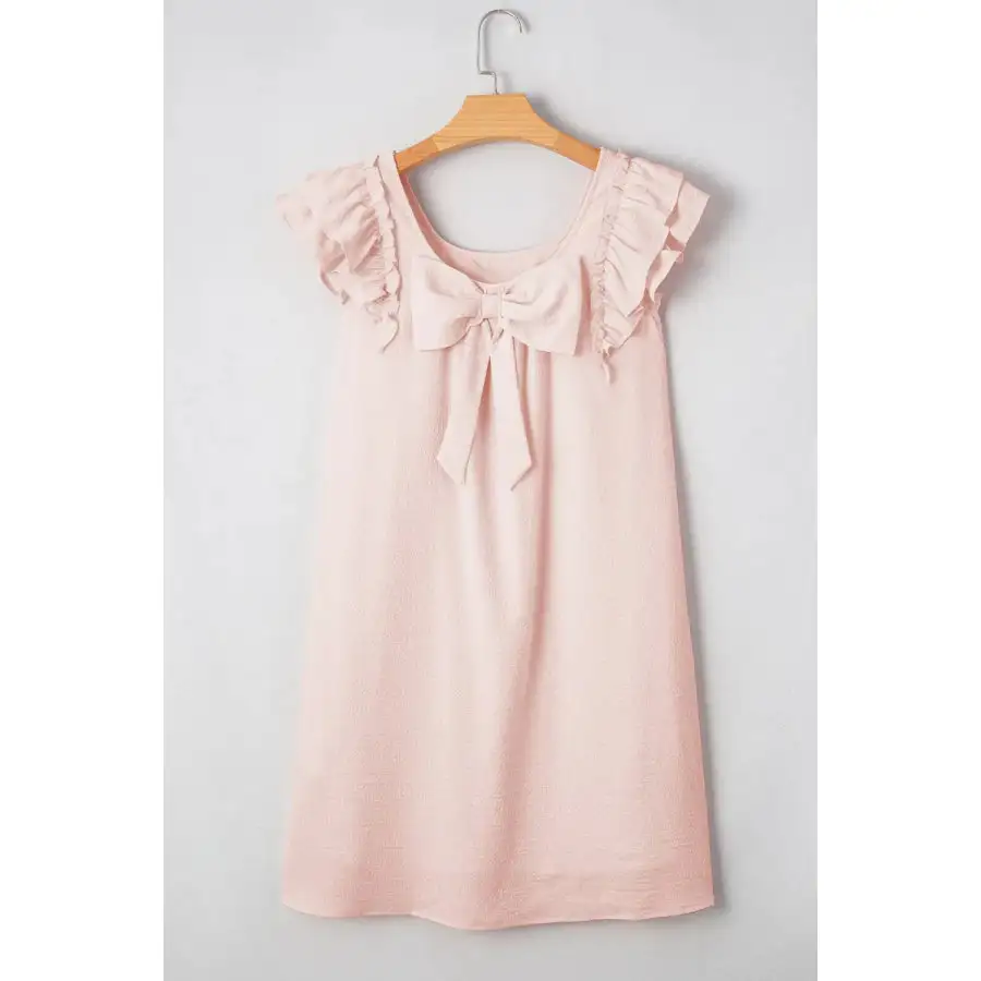 Ruffle Sleeve Bow Back Mini Dress
