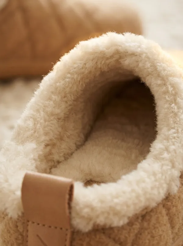 Everyday Quilted Winter Lifestyle Look Unisex Warm Wool Shoes