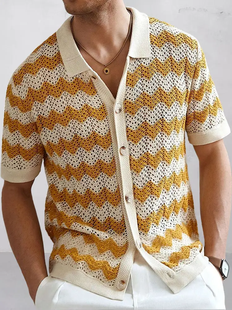 Jacquard Open Stitch Shirt
