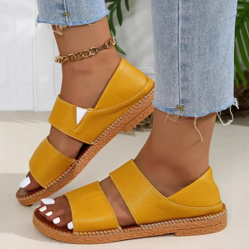 Flexible Open-Toe Flat Sandals