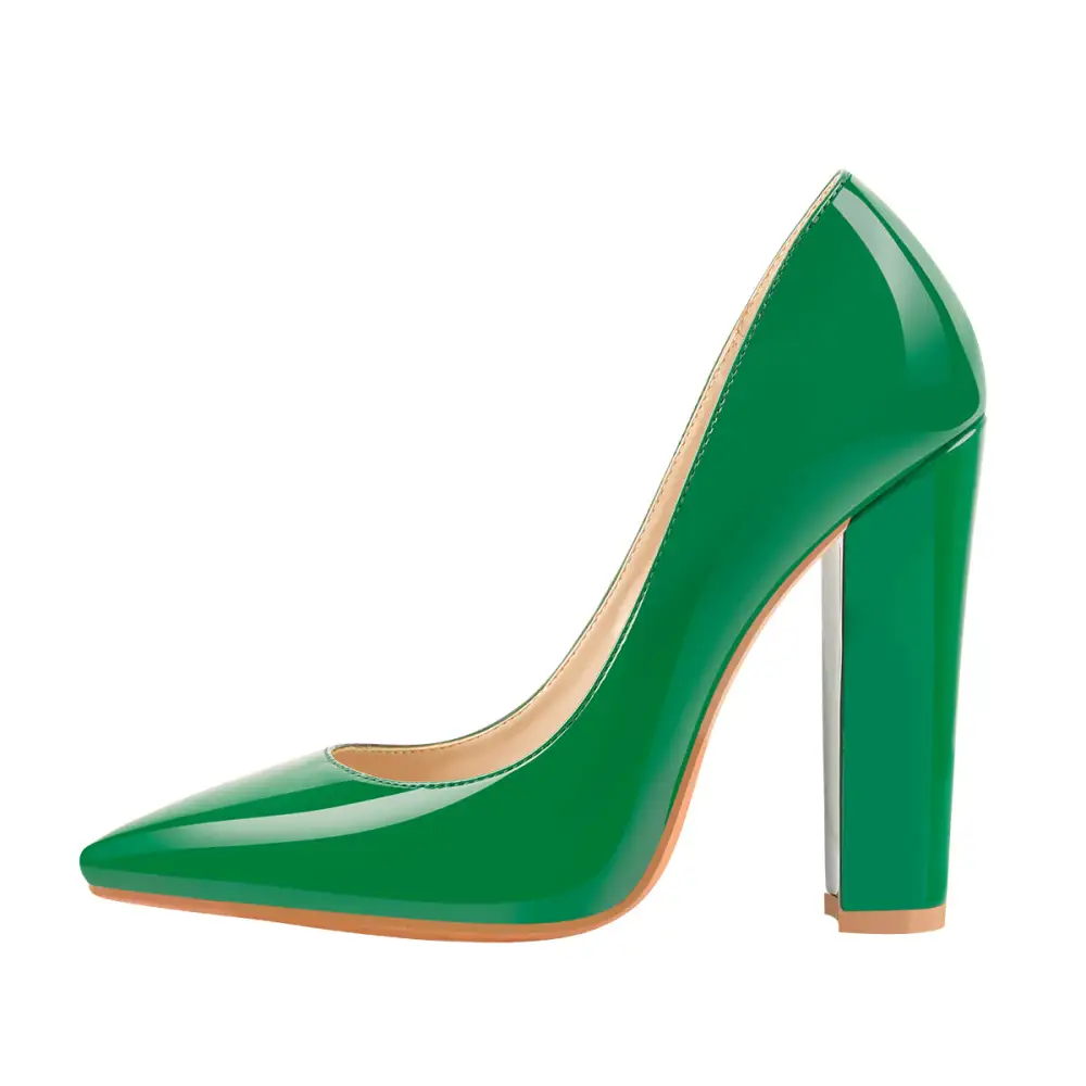Elegant Pointed Toe Chunky Heel Pumps