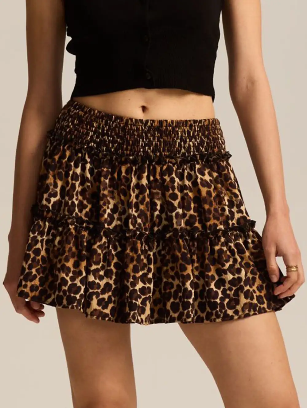 Elastic Waist Midi Skirt