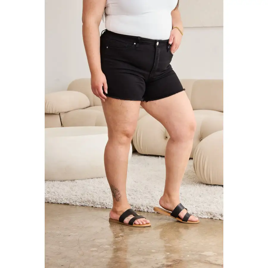 Refined Rfm Full Size Tummy Control High Waist Denim Shorts