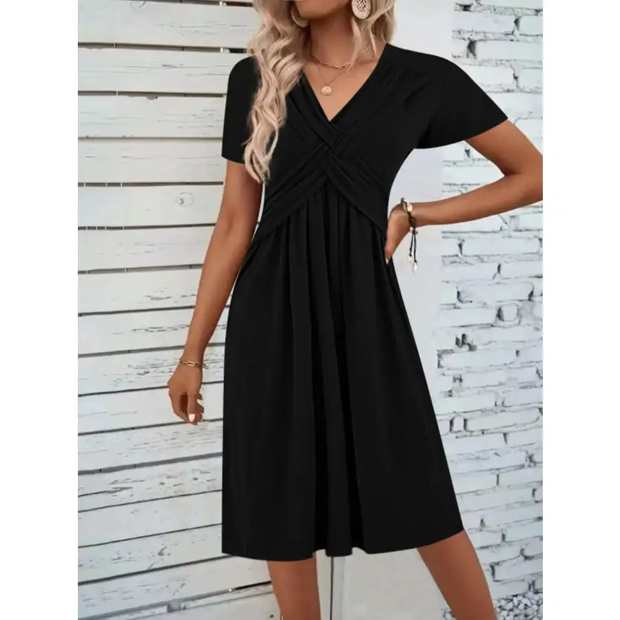 Everyday V-Neck Short Sleeve Midi Dress