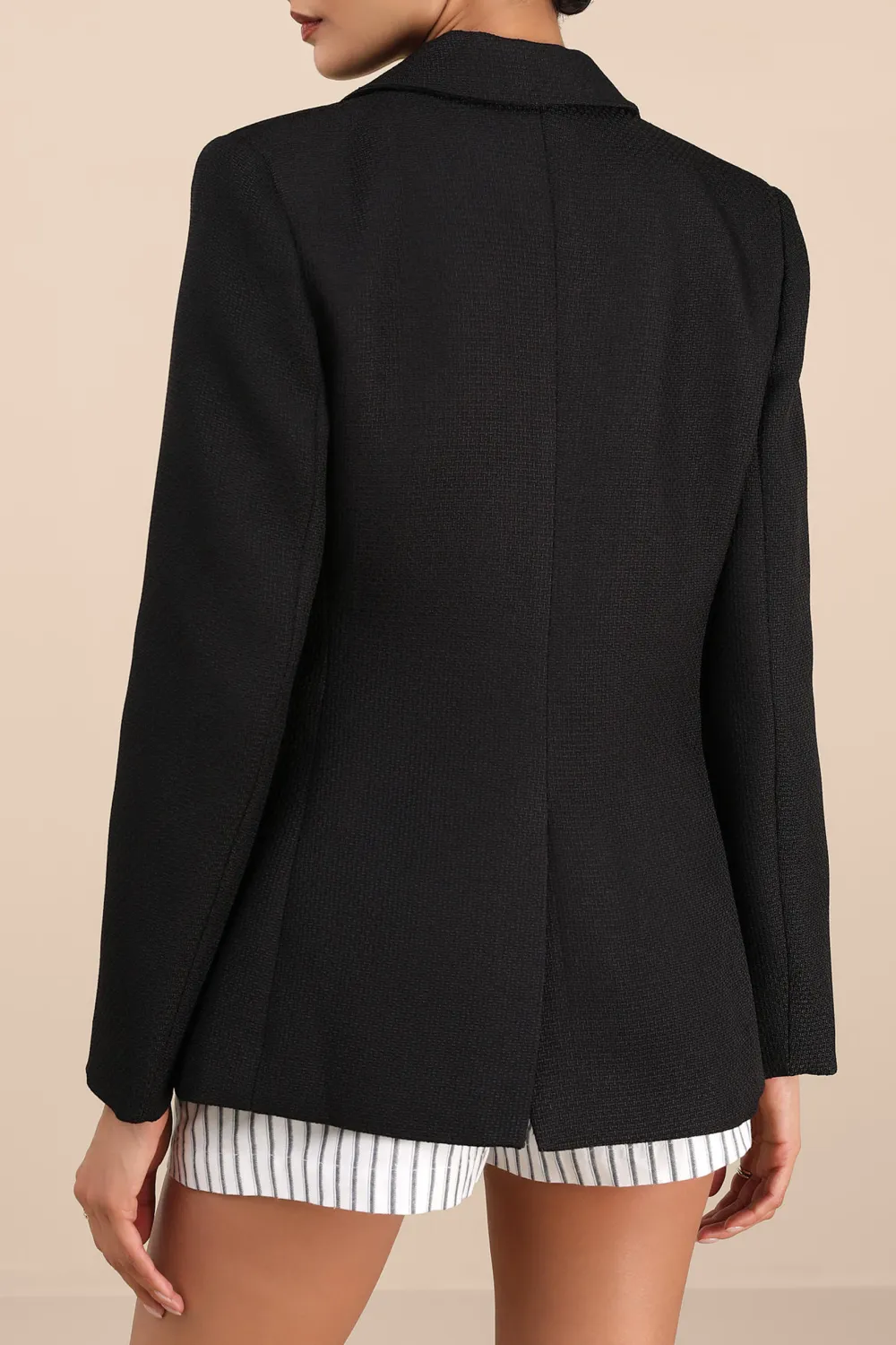 Casual Style Oversized Double-Breasted Blazer