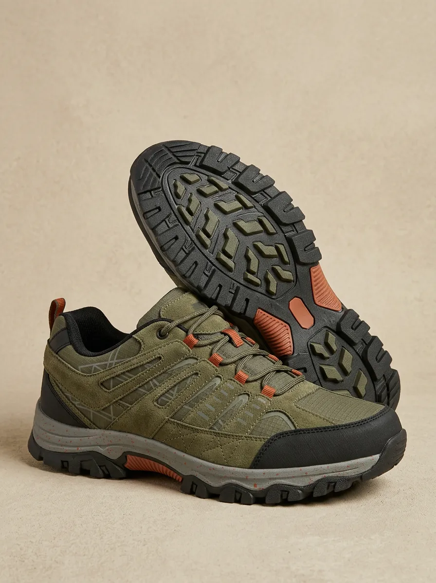 Men's Outdoor Hiking Suede Printed Trekking Shoes