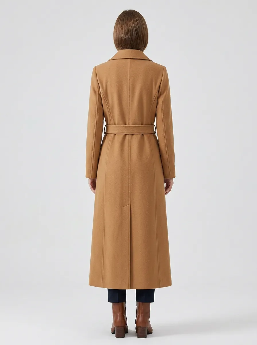 Women's Belted Minimalist Long Trench Coat