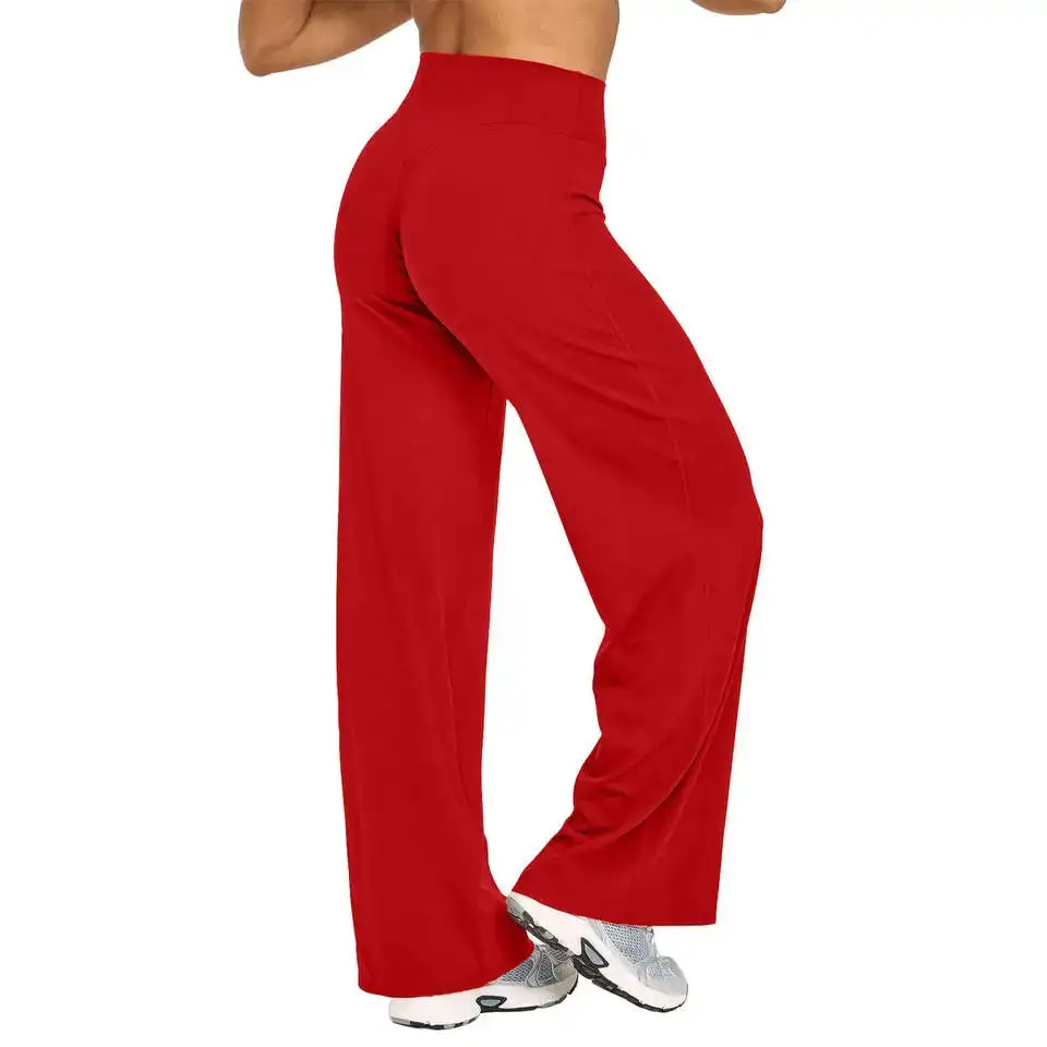 Straight Leg Waist Yoga Pants Gym Leggings Running Sports